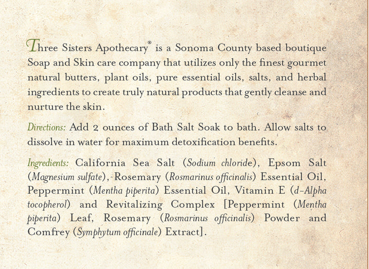 Bath Salt Soak Rosemary & Mint