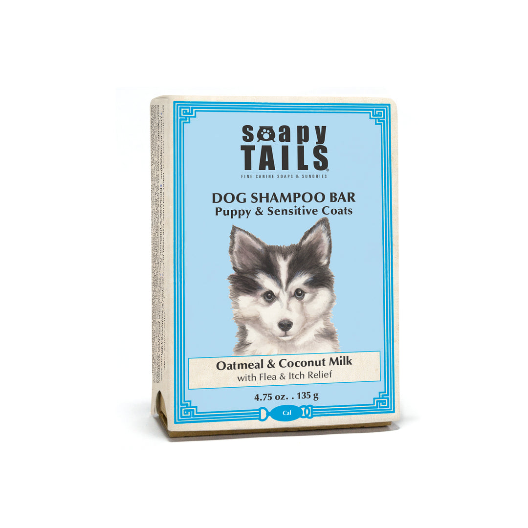 Unscented Oatmeal & Coconut Milk Dog Shampoo Bar for Fine Puppy & Sensitive Coats 4.75 oz